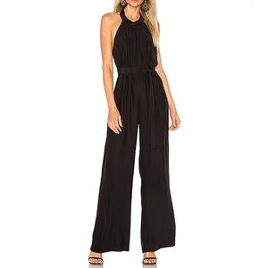 amanda uprichard // black wide leg halter jumpsuit